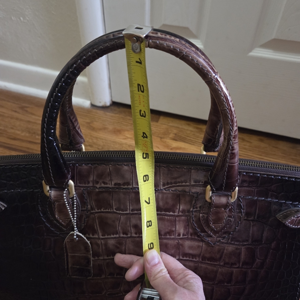 Mottini Newport Beach Crocodile-Embossed Leather Satchel - Picture 16 of 16